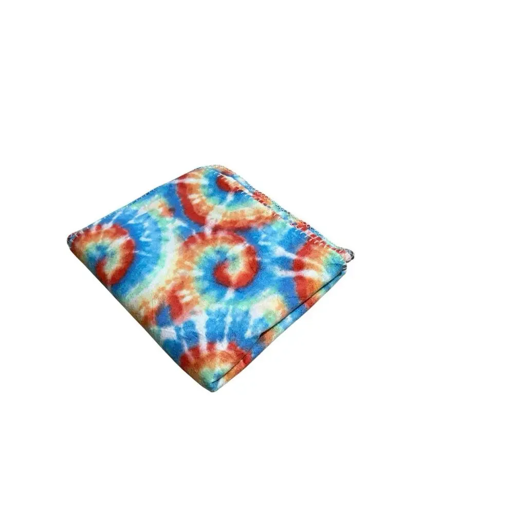 Tie Dye Kaleidoscope Throw Blanket Accent Quilt Cover Soft Fleece Colorful Print